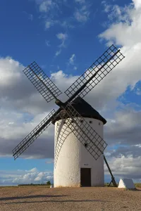 Windmill Spain Impressions: A windmill in front of an impressive sky full of clouds
