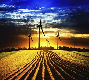 Windmill At Sunset Impressions: Windmill at sunset