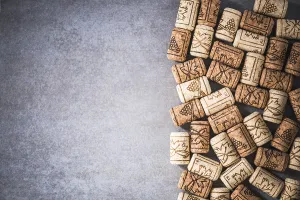 Wine Cellar Background Impressions: Wine corks border background