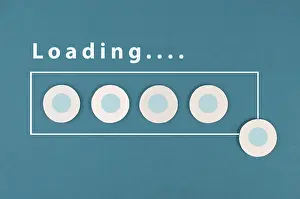 Business Concept Image Impressions: The word loading is standing over the progress bar