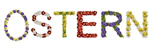 German Botany Inflorescence Impressions: Writing 'Oster' (Easter)