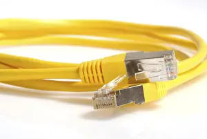 Network Data Transmission Impressions: Yellow network cable