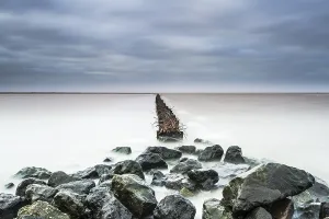 Netherlands Travel Destination Impressions: Mudflats at Holwerd
