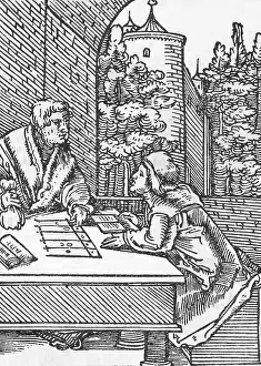 Male Mathematician Portrait Impressions: Medieval Arithmetic